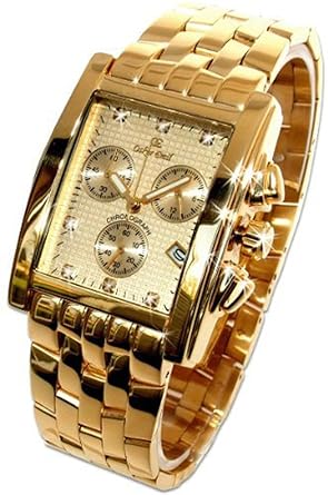 oskar emil rodez gents mens 23k gold diamond chronograph watch