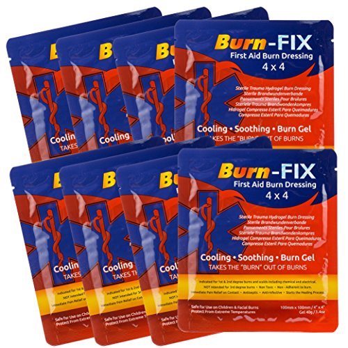 BurnFIX 4" X 4" First Aid Burn Gel Dressing Immediate Pain & Relief