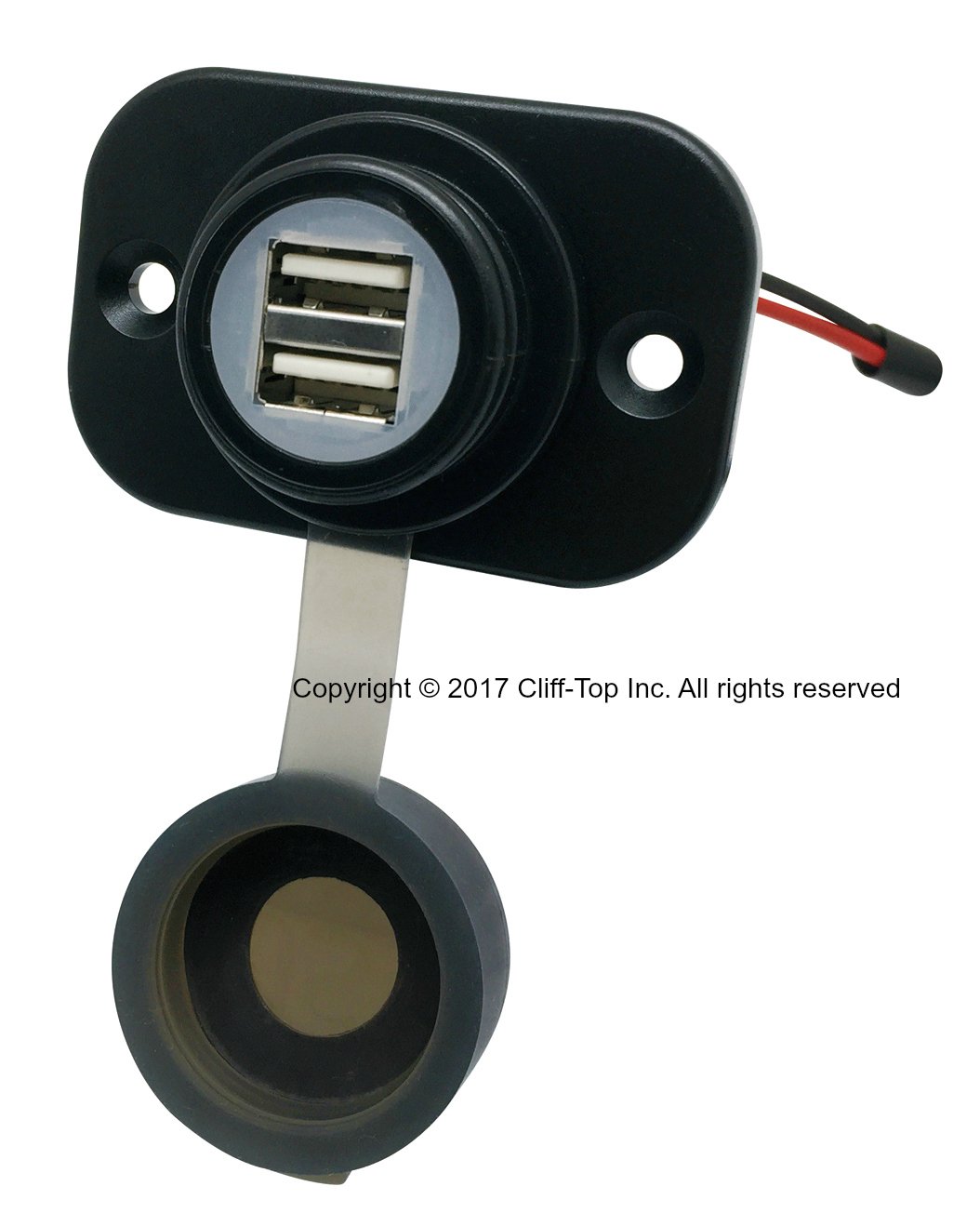 Cliff-Top 12V Boat Marine Carvans Waterproof Power Outlet Panel Mount Series (4 A Magnetic Switch USB Charger)