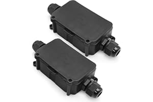Saihisday 2 Pcs Waterproof Electrical Junction Box, Outdoor 2 Way PG9 Cable Connector Junction Box, IP66 Wire Connector Junct