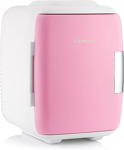 Subcold Classic4 Mini Fridge Cooler & Warmer 4 L 6 Cans AC USB White/Pink