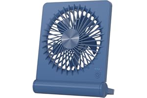 Small Desk Fan,Rechargeable USB Fan Battery Operated,Ultra Quiet, Strong Wind, 3 Speeds Travel Fans