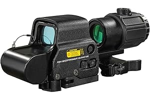 AWEETHE Fast Locating Holographic Hybrid Sight and 3X Magnifying Glass Combination, Black, Ideal for Paintball Shooters
