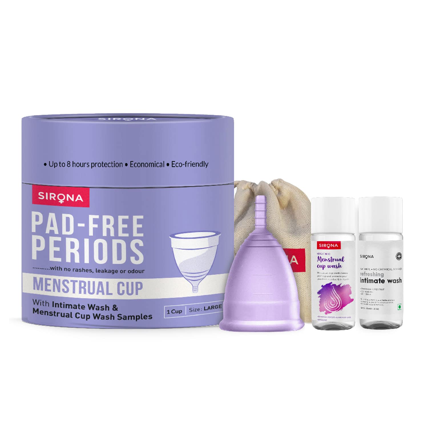 Sirona Reusable Menstrual Cup Large | Reusable Period Cup | Tampon and Pad Alternative | Heavy Flow