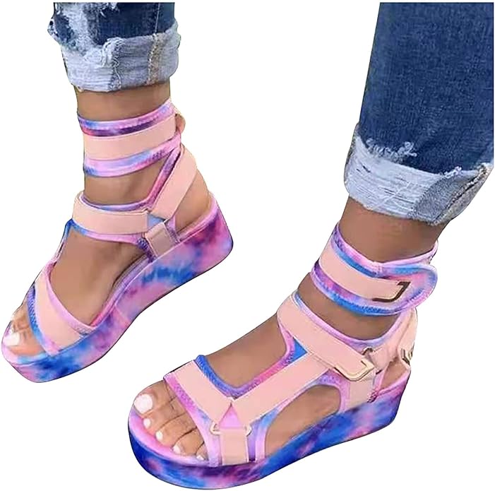 Amazon.com | Women's Summer Platform Sandals, Comfortable Flat Sandals, Womens Slip On Casual 