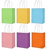 18Pcs Rainbow Gift Bags with Handles, 8" Multi-Color Paper Party Favor Bags for Goodies. Birthdays, Events, Retail, Crafts, Wedding，Classrooms & Celebrations (18)