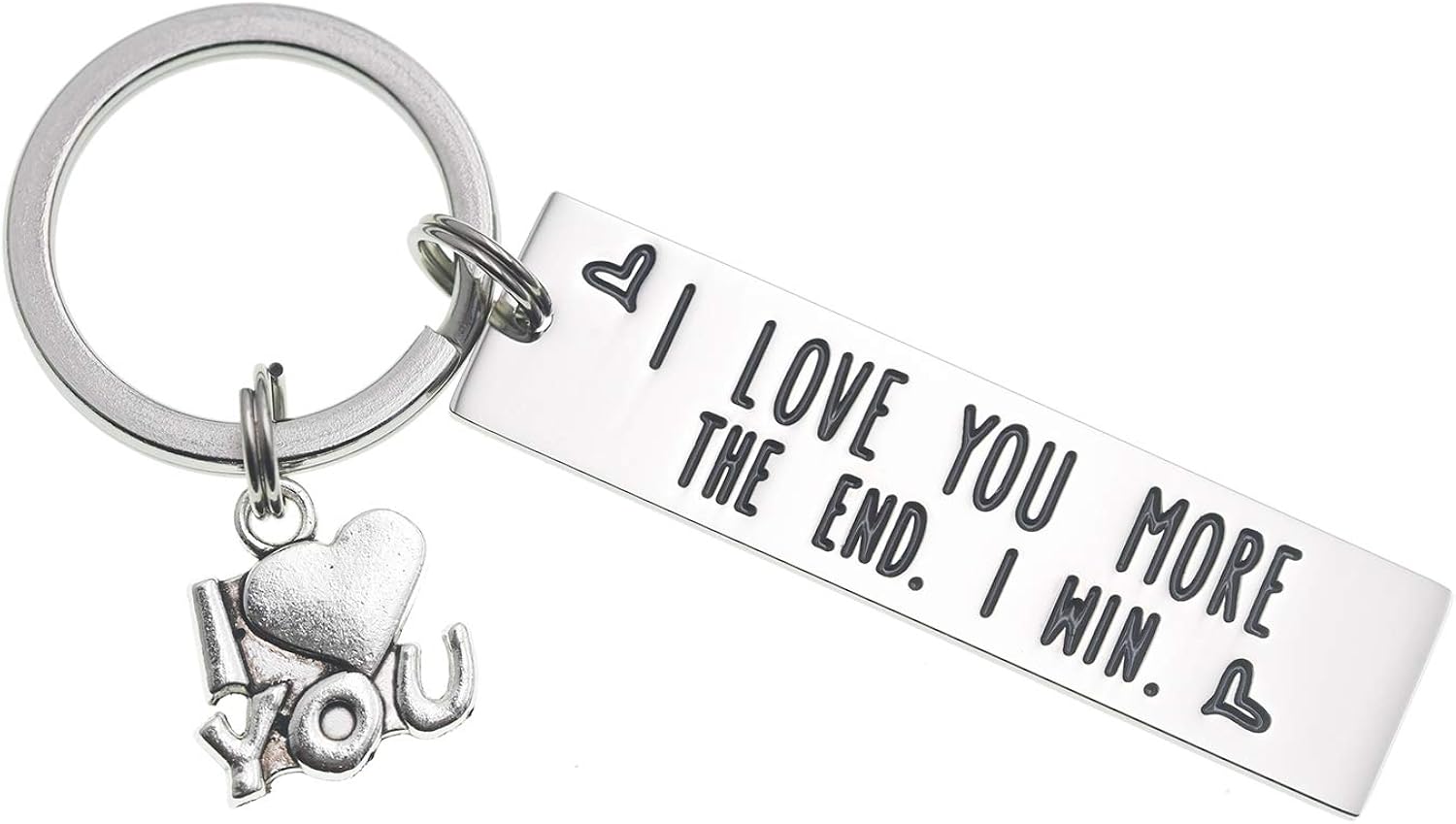 I Love You More The End I Win Love You More Mostest Keychain Couples Friendship Key Chain Cute Boyfriend Girlfriend Birthday Gifts For Him Her I Love You More The End I