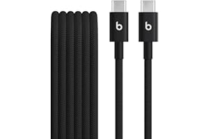 Beats USB-C to USB-C Woven Cable Fast Charging Durable/Tangle-Free Compatible Charger for Apple & Android Devices (1.5 m, 5 ft) - Bolt Black