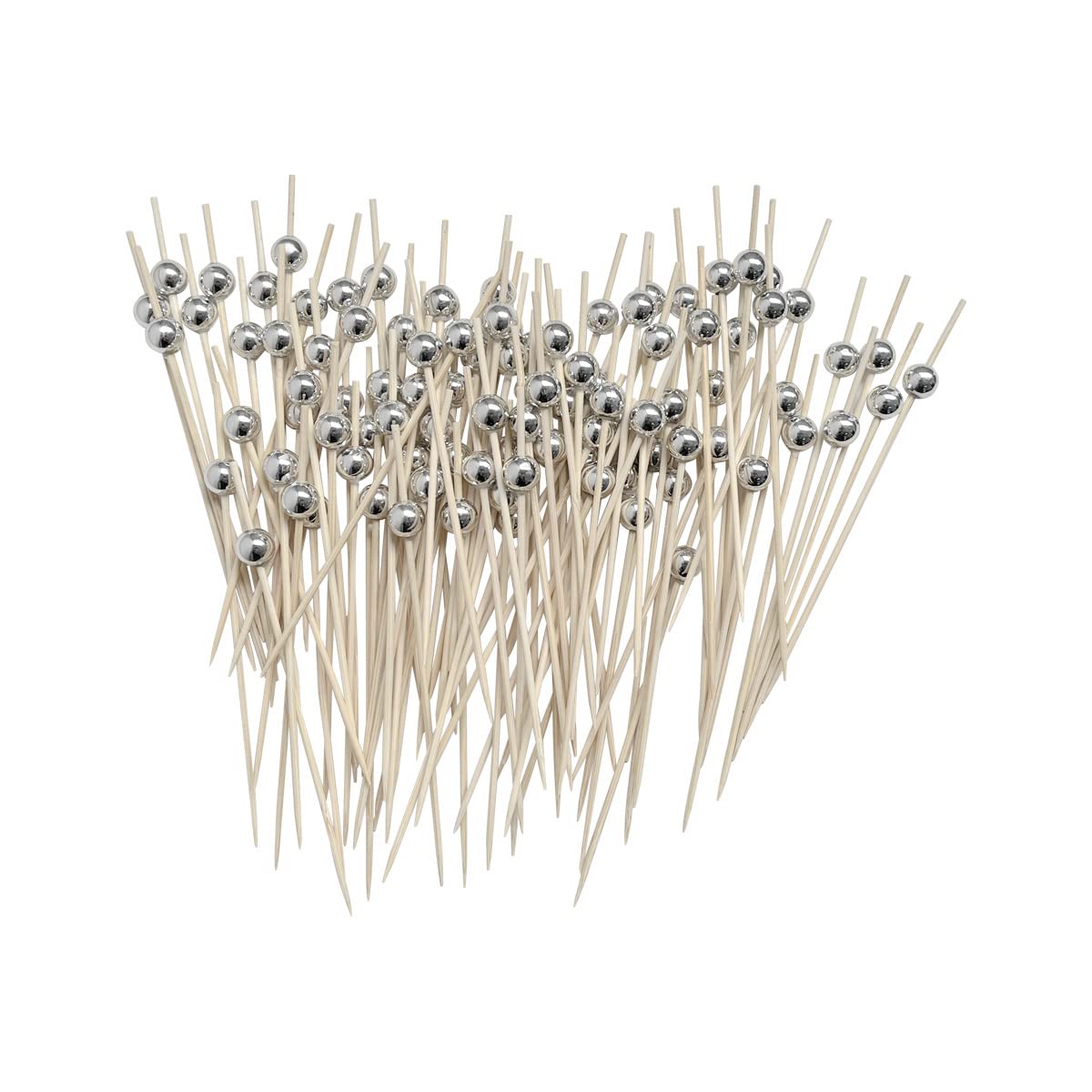 Photo 1 of 100PCS Fancy Cocktail Toothpicks Cocktail Picks?Cocktail Skewers Olives Appetizers for Wedding Party Toothpicks (Silver)