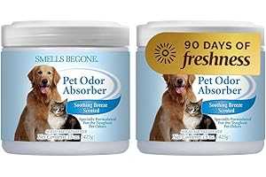 SMELLS BEGONE Air Freshener Pet Odor Absorber Gel - Made with Essential Oils - Absorbs & Eliminates Odor in Pet Areas - Sooth
