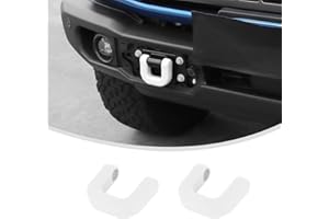 Linskip for Capable Steel Bumper Tow Hook Covers Fit for 2021 2022 2023 2024 2025 Ford Bronco Accessories, Tow Hook Rubber Sleeve Protectors for Bronco Badlands Accessories(White)