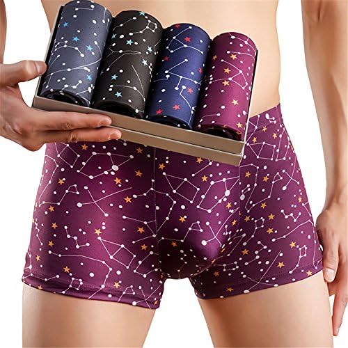 Men's Boxer Briefs Underwear 4 Pack Comfortable U Convex Pouch Underpants Plus Size XL -4XL (XXL)