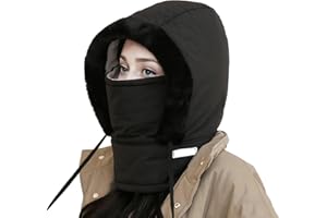 2026 New Plush-Lined Thickened Thermal Hat with Face Mask for Men and Women, Fleece Balaclava Windproof Ski Cold Winter Scarf