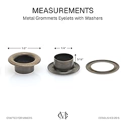 CRAFTMEMORE 1/4" Hole Size Metal Grommets Eyelets