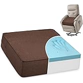 Shinnwa Gel Memory Foam Recliner Cushion for Elderly, Extra Large Seat Cushion, Dual-Layer Foam Chair Pad for Couch, Armchair, Wicker Chairs, Floor, 20 × 20 × 5in, Caramel