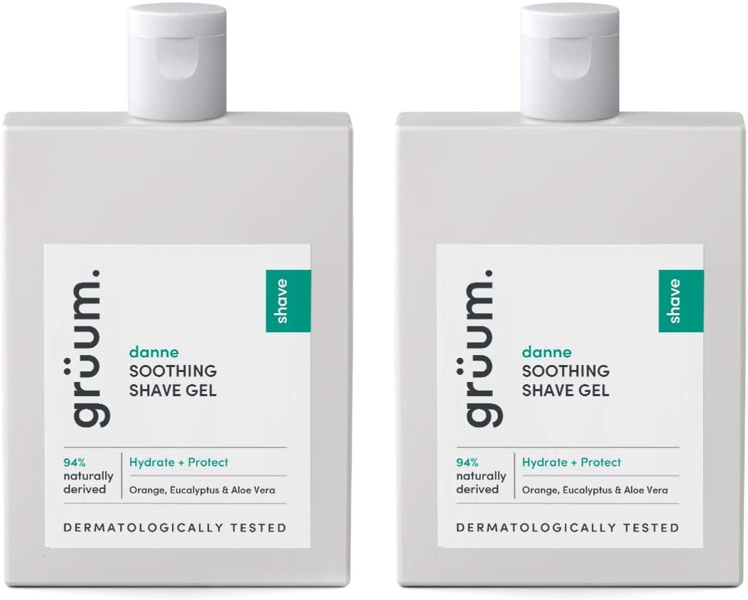Grüum Danne Clear Shave Gel Orange & Eucalyptus Scent 2 x 120ml