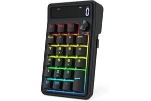 Redragon K733 Gasket RGB Number Pad Keyboard, 22 Keys Mechanical Numpad w/PC & Calculate Modes, 10 Digits Calculator Display,