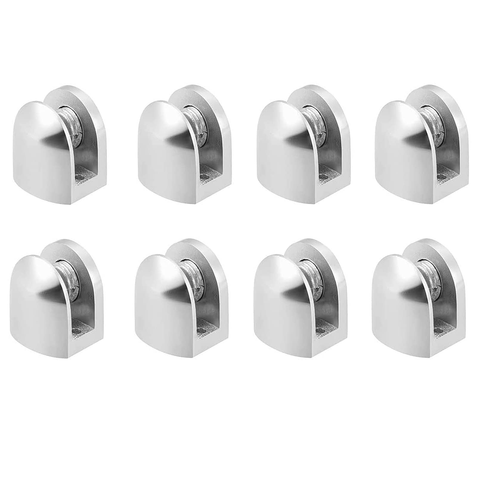 Spldsun 8 pieces glass clamp, adjustable glass holder, solid zinc alloy glass bracket, clamp attachment for 6-10 mm thick glass and acrylic glass (10 mm)