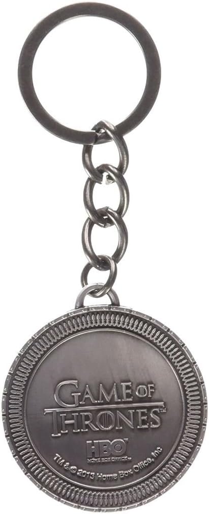 The Noble Collection Game of Thrones Porte-clés Médaillon Emblème Stark, Black, 4.7cm, XT0034