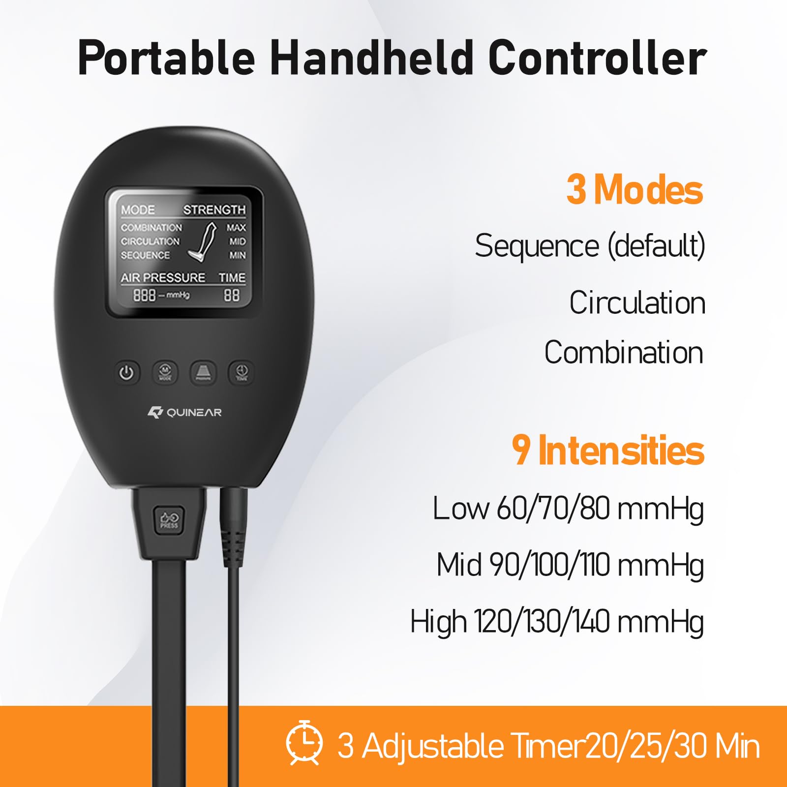 QUINEAR Leg Recovery System for Athletes, Air Compression Recovery Boots Massager for Circulation and Pain Relief - 9 Intensities 60-140 mmHg - FSA-HSA Eligible