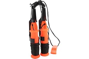 SHANRYA Life Saving Ice Pick, 2pcs Orange Handle Fishing Ice Picks Ice Safety Picks with Emergency Whistle Ice Fishing Picks for Camping Hiking Fishing(Black Rope)