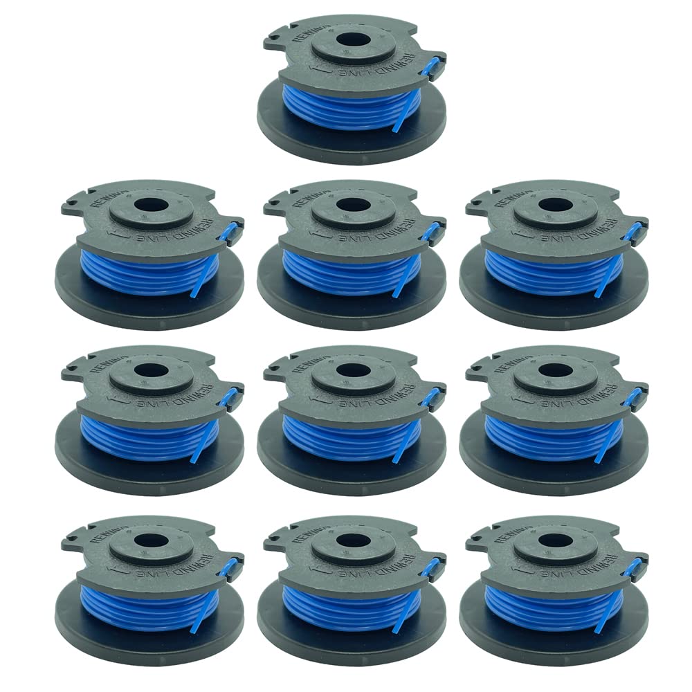 Mumaxun 10pcs RAC124 1.6mm Strimmer Wire Spool Line Compatible with Ryobi One+ Cordless Grass Trimmer OLT1825M OLT1832 OLT1831S RLT1825M13 RLT2925-18v, 24v, 40v Trimmer