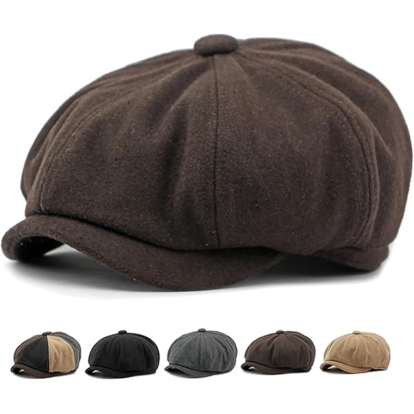 8 Cappelli Piatti Newsboy 100% Cotone - Stile Gatsby, Ivy, Golf, Taglie Da 56 A 63 Cm