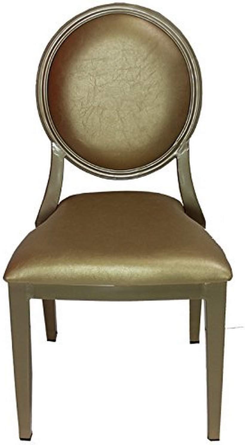 Entrada Essential Decor Collection Louis Chair with Aluminum Frame, 18" x 18" x 38", Gold