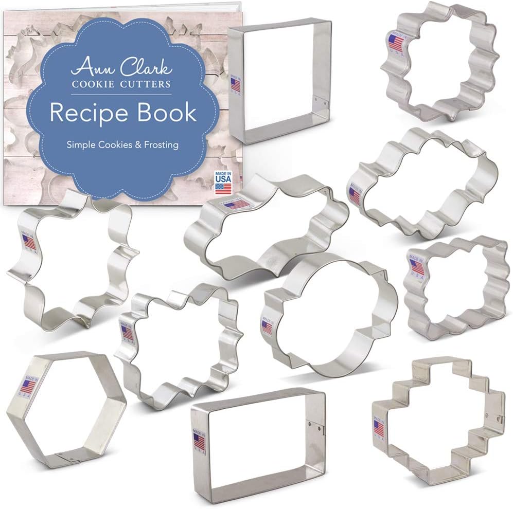 Ann Clark Cookie Cutters 11Piece Plaque, Frame and Tile Cookie Cutter Set with Recipe Booklet Ann Clark Cookie Cutters 11Piece Plaque, Frame and Tile Cookie Cutter Set with Recipe Booklet