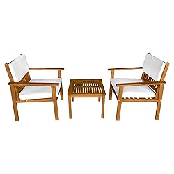 3-Piece Acacia Wood Patio Bistro Set Patio