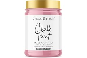 GRANOTONE Chalk Paint for Furniture | Matt-Finish Water-Based Acrylic Paint for Wood, Walls, Metal, Glass, Paper, Fabric Canvas | Maximum Coverage Chalk Paint for Kids & Adults, 500 Ml (ROSE QUARTZ)