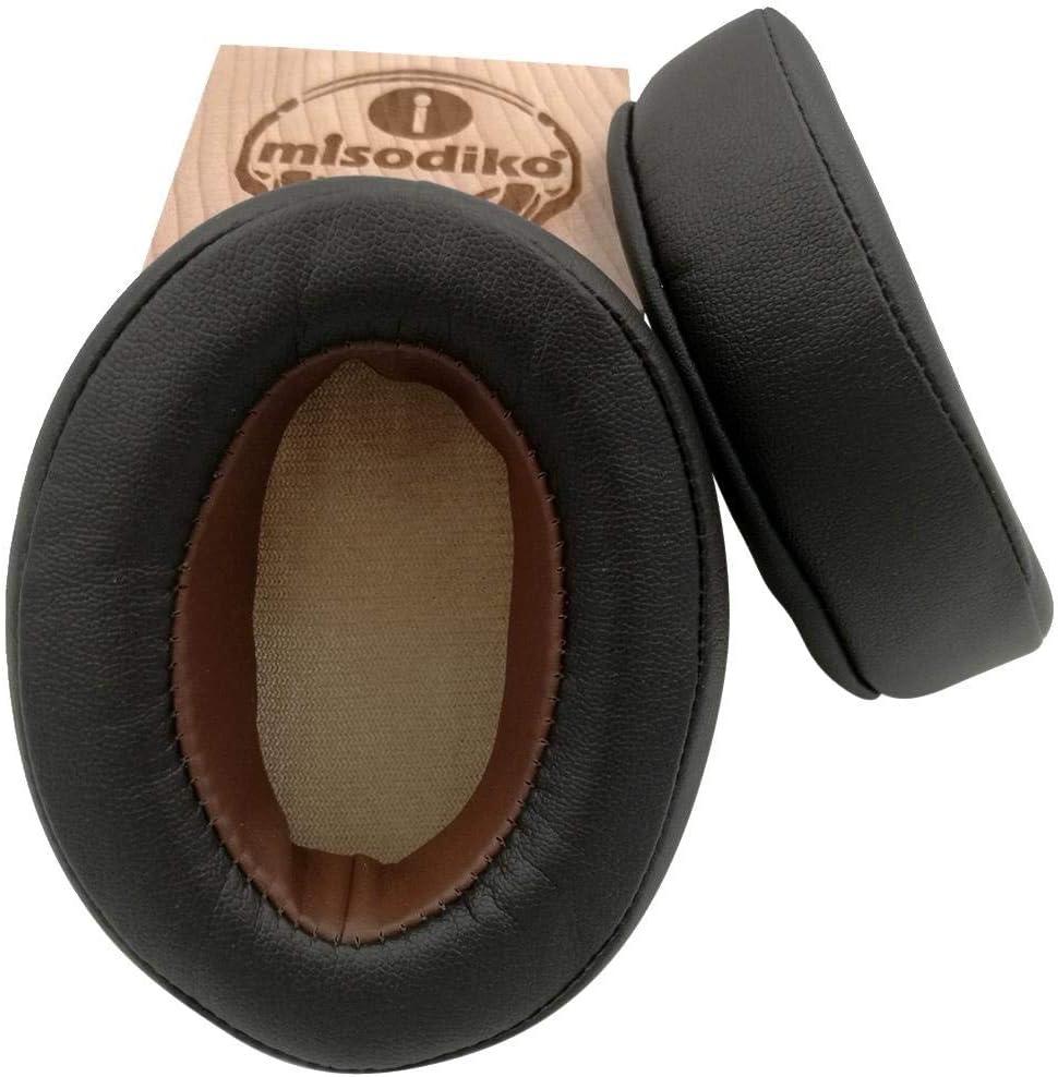 misodiko Replacement Angled Cushions Ear Pads - for Sennheiser Momentum 2.0/1.0 (M2/ M1), HD1 Over-Ear, Headphones Repair Parts Earmuff Earpads Cup Pillow Cover (Brown, Angled)