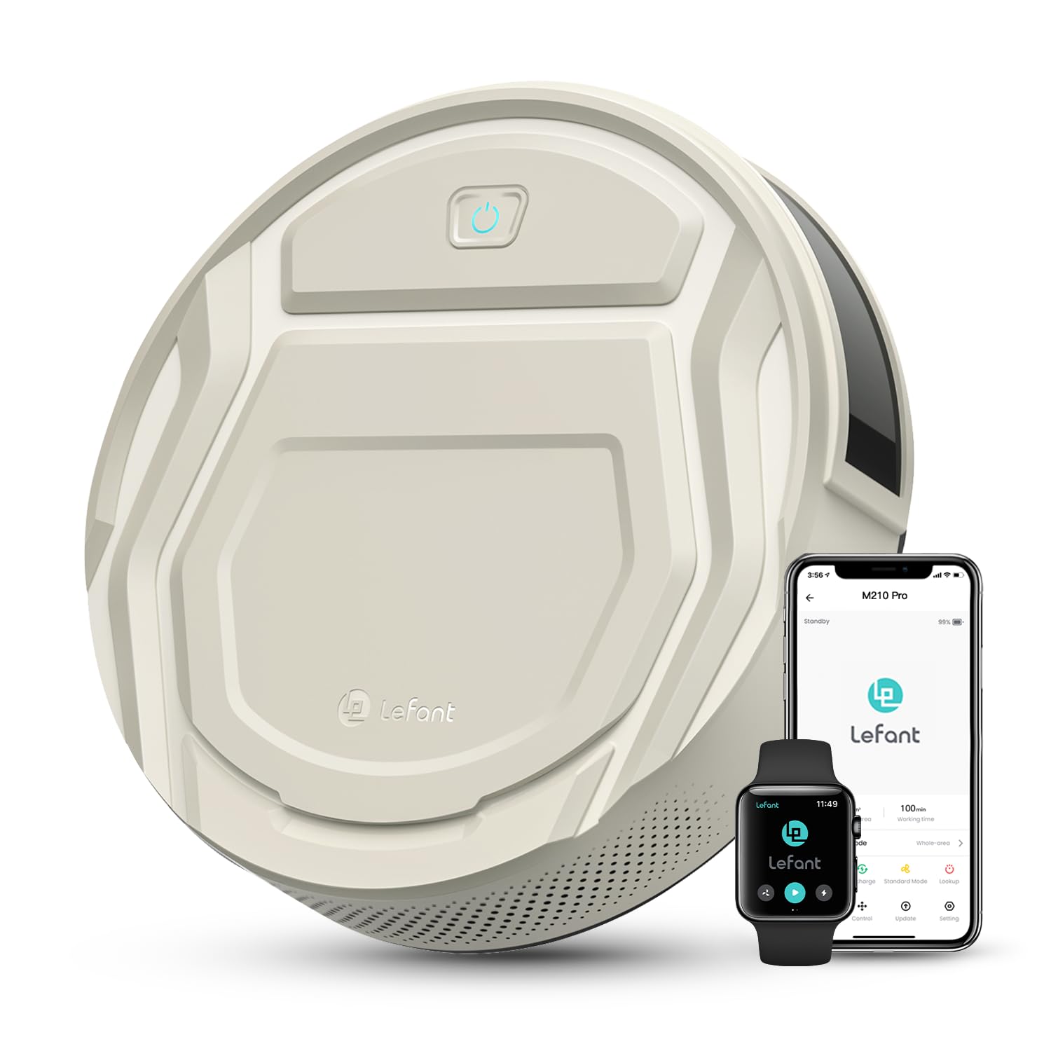 Photo 1 of Lefant Robot Vacuum Cleaner M210 Pro,Slim,Quiet,2200Pa Suction,120 Min Self-Charging Robotic Vacuums, Freemove 3.0,WiFi/APP/Alexa,6 Cleaning Modes Ideal for Hard Floors Pet Hair Low Carpet,Champagne