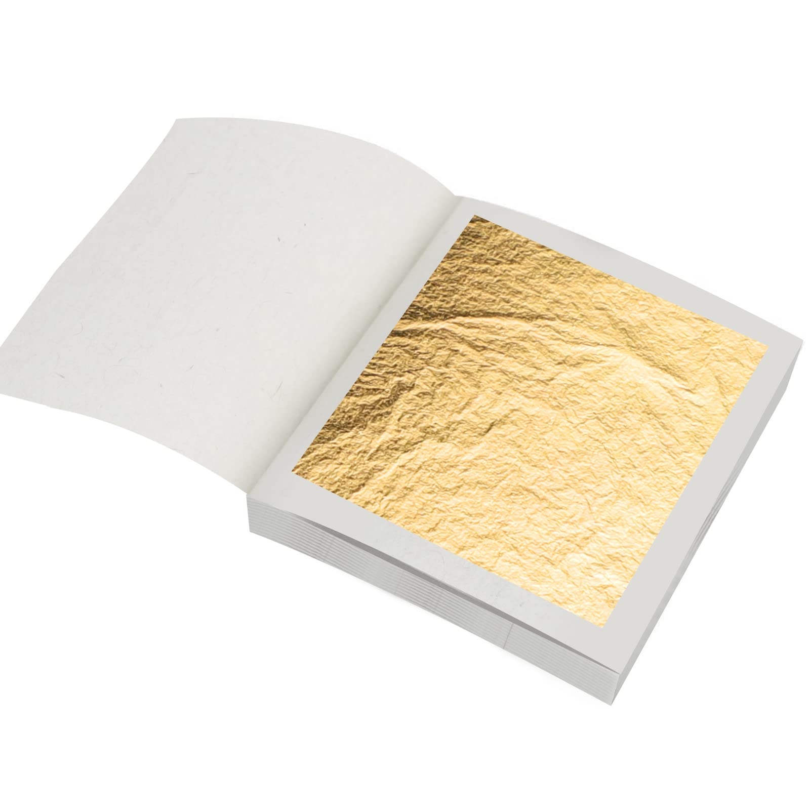 Gold Leaf Sheets,10 Pcs 6 cm/ 2.3 Inch Gold Leaf Foil Paper for Cake Chocolates Decor Bakery Pastry Cooking Beauty Gilding Makeup Health Artwork DIY Craft