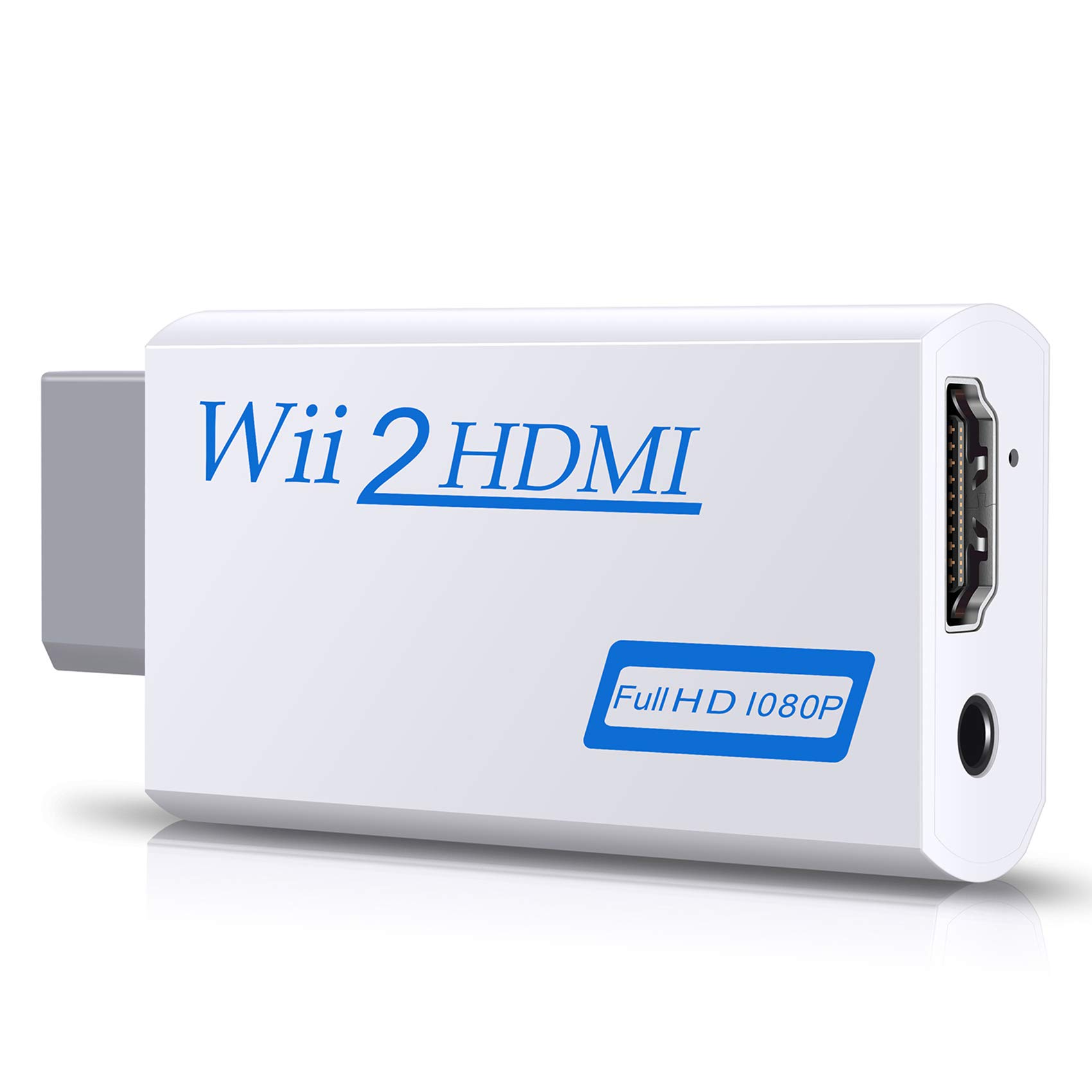 Zeato Wii to HDMI Converter, Wii to HDMI Adapter, Wii to HDMI 1080P 720P Connector Output Video & 3.5mm Audio - Supports All Wii Display Modes - White