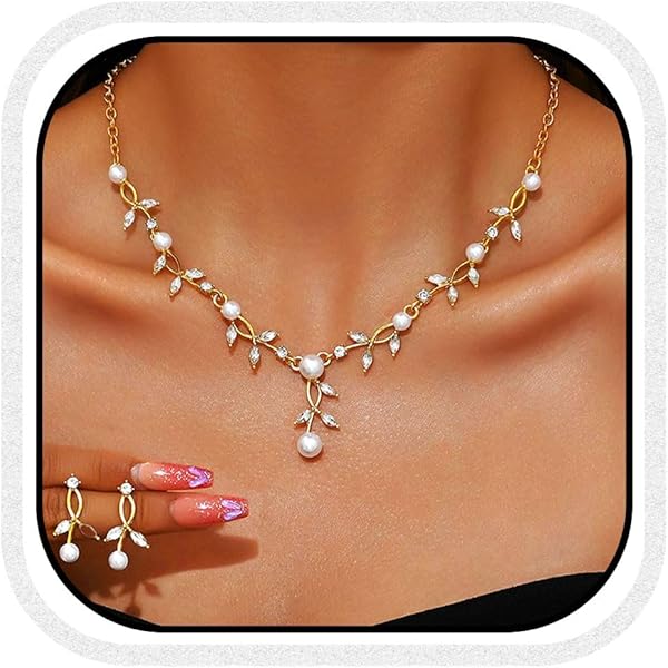 Parure Perles Femme - Collier Ras De Cou Et Boucles D'Oreilles - Imitation Perle Alliage