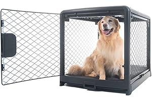 Diggs Revol Dog Crate (Collapsible Dog Crate, Portable Dog Crate, Travel Dog Crate, Dog Kennel) for Large Dogs and Puppies (Charcoal)