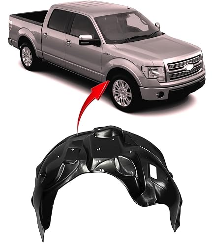 Front Right Inner Fender Liner For 2009-2014 Ford F-150 - Black Plastic, AM Autoparts (FO1249138 / 9L3Z16102A)