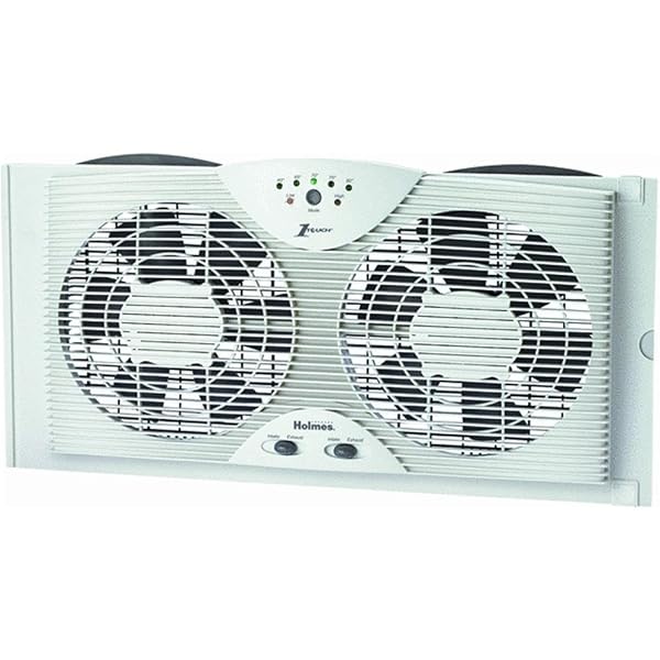 Holmes Dual 8 inch Blade Twin Window Fan with LED One Touch Thermostat  Control : Amazon.ca: Home