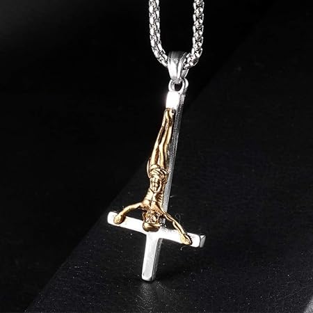 Collana croce rovesciata