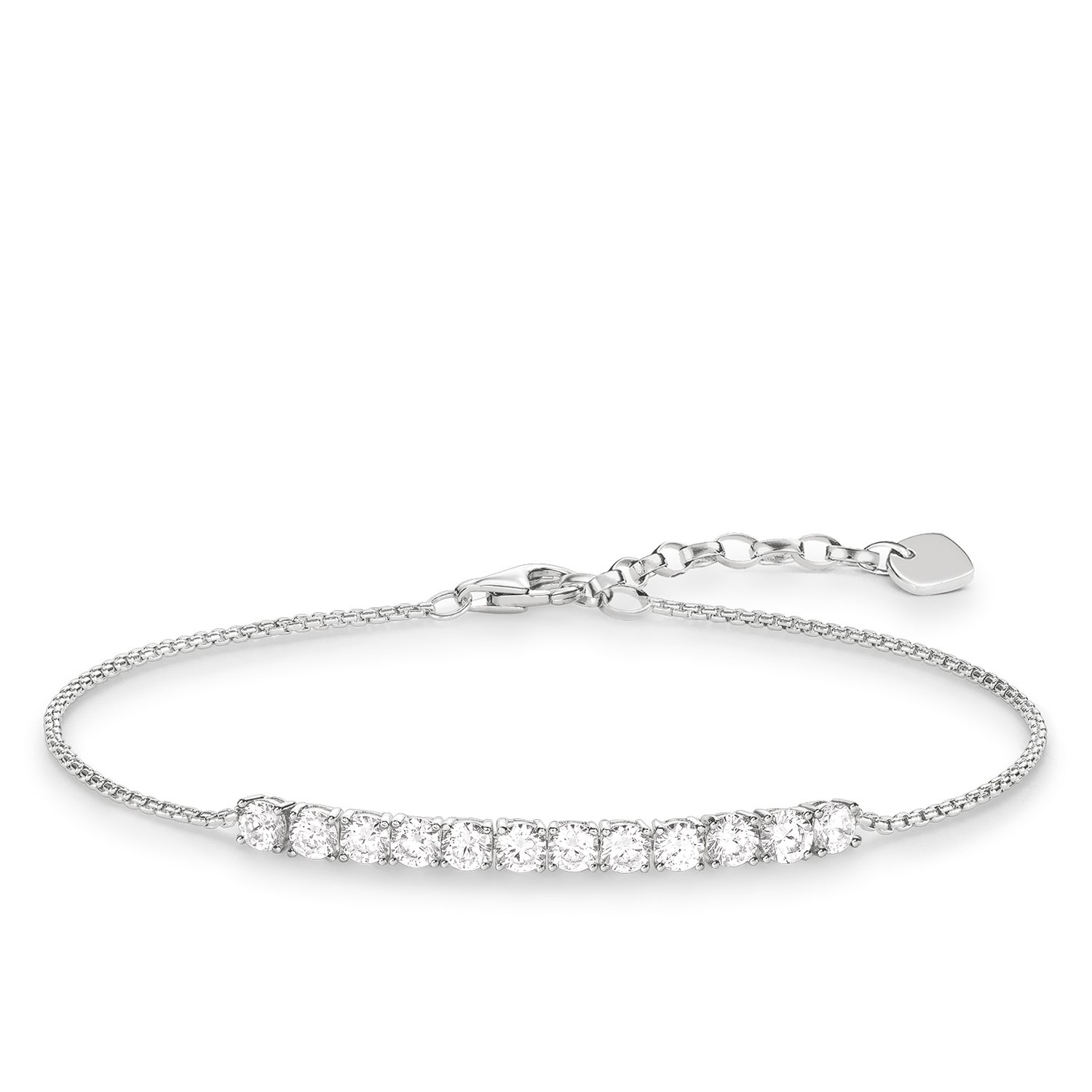 Thomas Sabo Women-Bracelet 925 Sterling Silver Zirconia white Length from 16.5 to 19.5 cm A1540-051-14-L19,5v