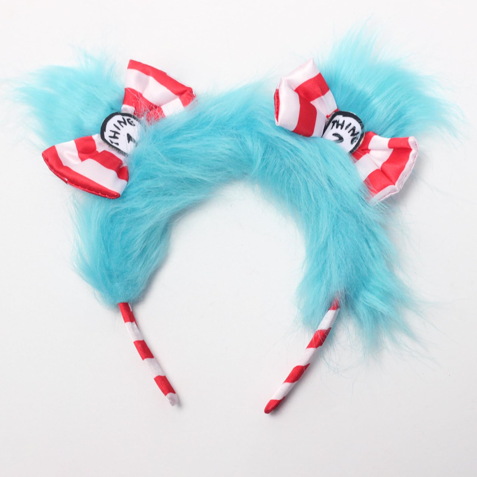 Photo 1 of DSKOBT Blue Plush Headbands Fuzzy Hairband Fluffy Furry Headwear Hair Hoop for Anime Cosplay Festival Party (with cartoon ears)