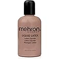 Mehron Makeup Liquid Latex | SFX Makeup | Halloween Latex Makeup | Latex Glue for Skin | Prosthetic Glue 4.5 fl oz (133 ml) (Dark Flesh)