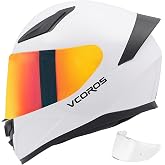 VCOROS Full Face Motorcycle Helmet WS609 DOT Approved Adult Street Racing | Lightweight,Motorcycle Helmets with Visor,DOT FMVSS218 Certified Motorbike Street Bike Racing,Washable Liner,Headset Mic Slot