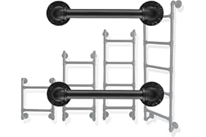RAUMPA Bunk Bed Ladder for Home Loft Lofted Only Rv Bunkbed Stairs Rv Attic College Dorm Wall Mounted Black Wrought Iron Durable Stairs Replacement