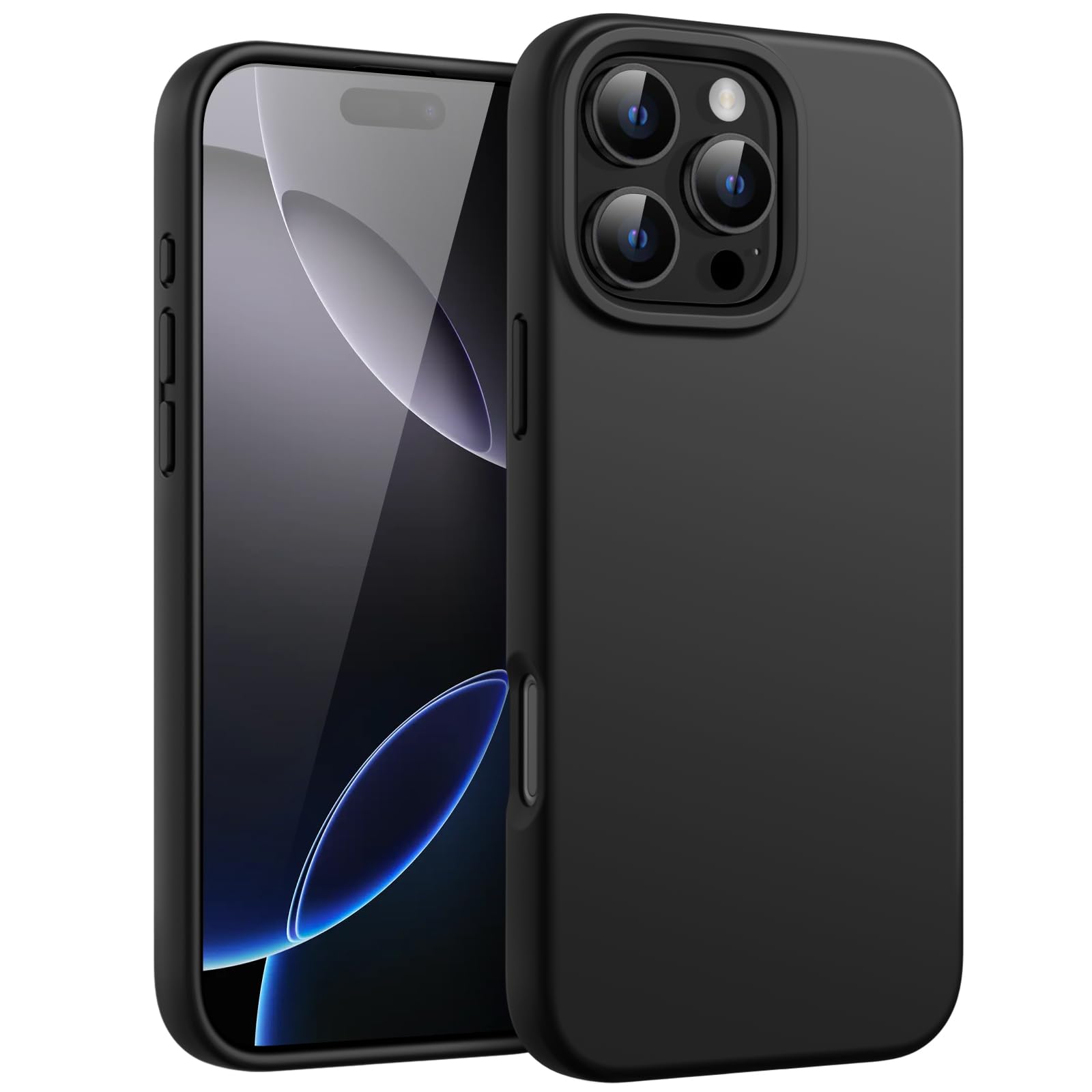 Photo 1 of JETech Liquid Silicone Case for iPhone 16 Pro Max 6.9-Inch, Silky Soft Touch Full-Body Protective Phone Case, Anti-Scratch Shockproof Cover with Microfiber Lining (Black)