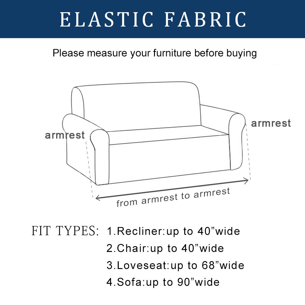 ACOMOPACK Velvet Sofa Cover Stretch Couch Cover for 2 Cushion Couch Cover Sofa Slipcover with Plastic Tuckers and Side Pocket for Living Room Furniture Protector for Dogs(Loveseat, Navy Blue)