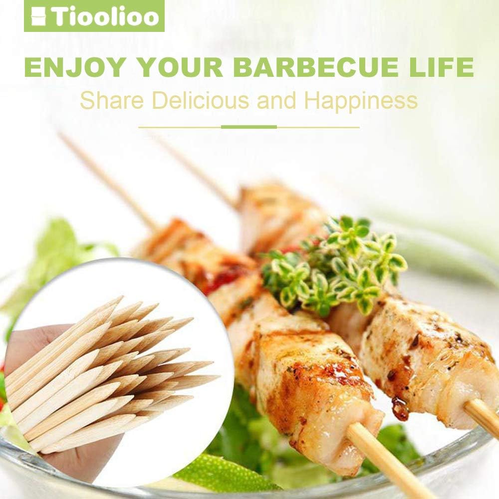 Bamboo Skewers 10" Natural Roasting Skewers Sticks for BBQ Grilling, Chocolate Fountain, Barbecue, Appetiser, Crafting, Party, Marshmallow Roasting or Fruit Sticks, Φ= 4mm, Size 8"10"12"14"16" (110PCS) : Garden & Outdoor
