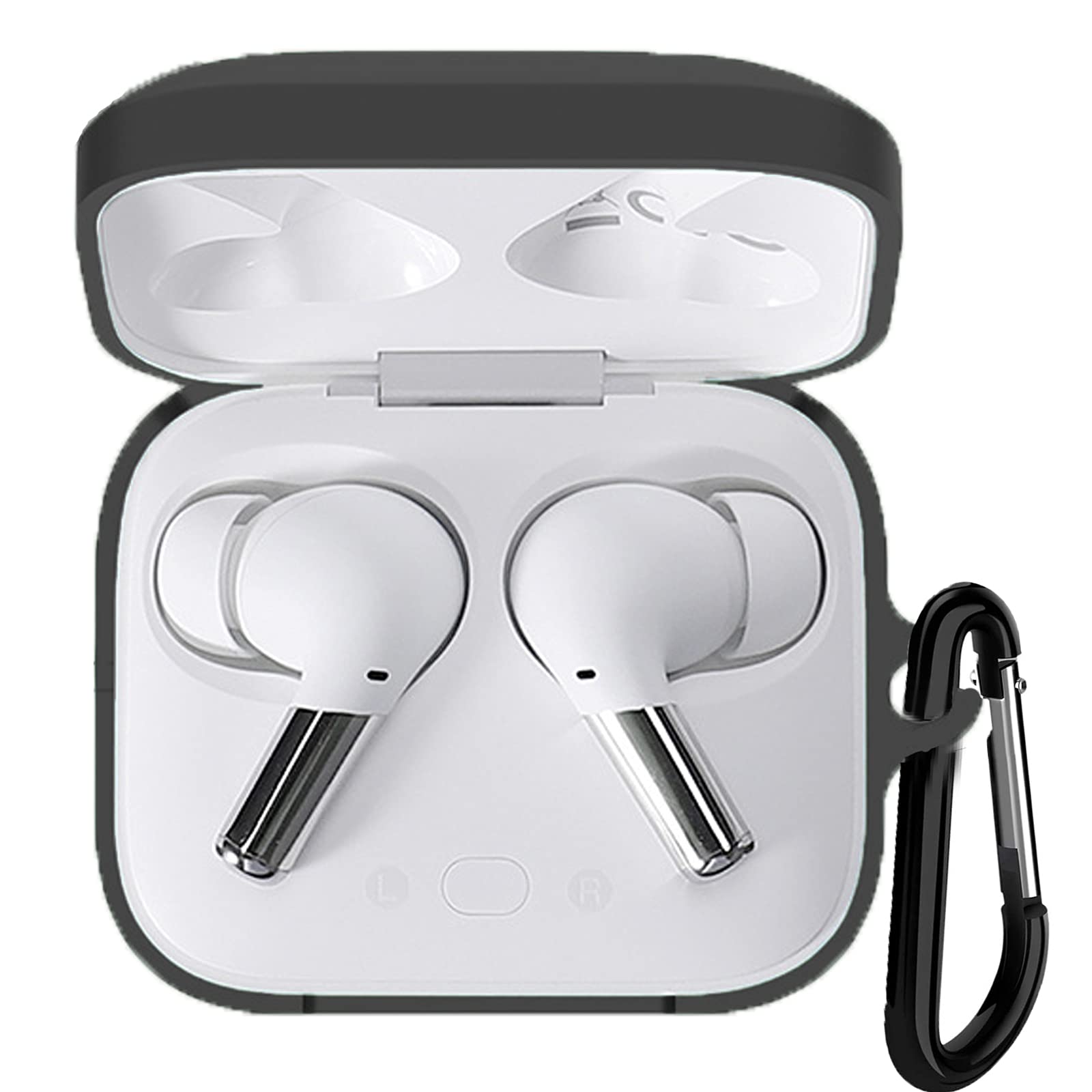 Compatible with OnePlus Buds Pro Case, onetuo Protective TPU Case with Keychain for OnePlus Buds Pro (Black)