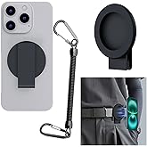 Ysnzaq Magnetic Belt Clip Holder, Compatible with MagSafe, Shoulder Bag Phone Holder Mount, Super Strong 4700 Magnetic Cell Phone Accessories for Outdoor Work Hiking, XTJ 2 Black